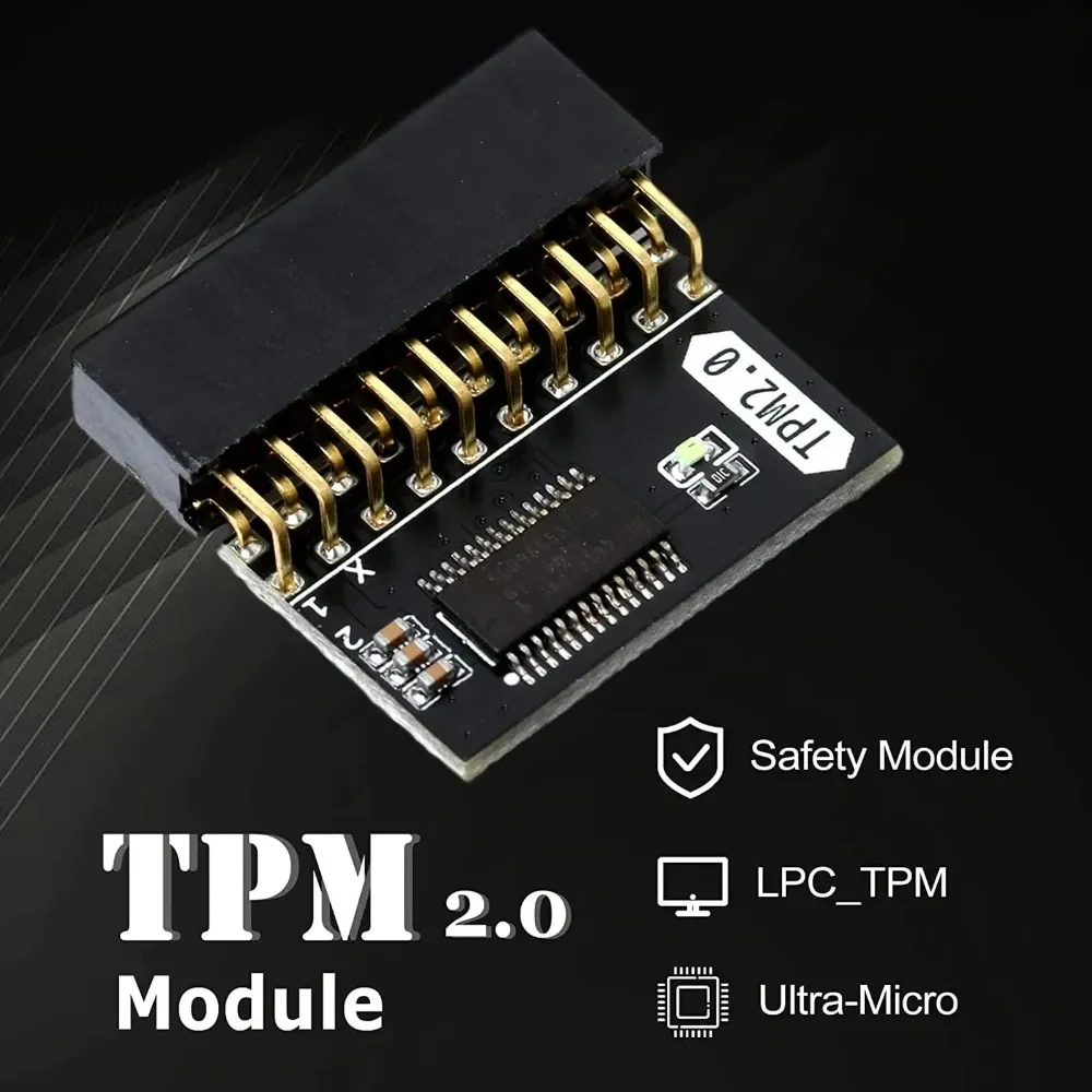 TPM 2.0 9665 보안 모듈 LPC 암호화 칩(14핀/20핀), Windows 11 설치를 위한 PC 마더보드와 호환 가능