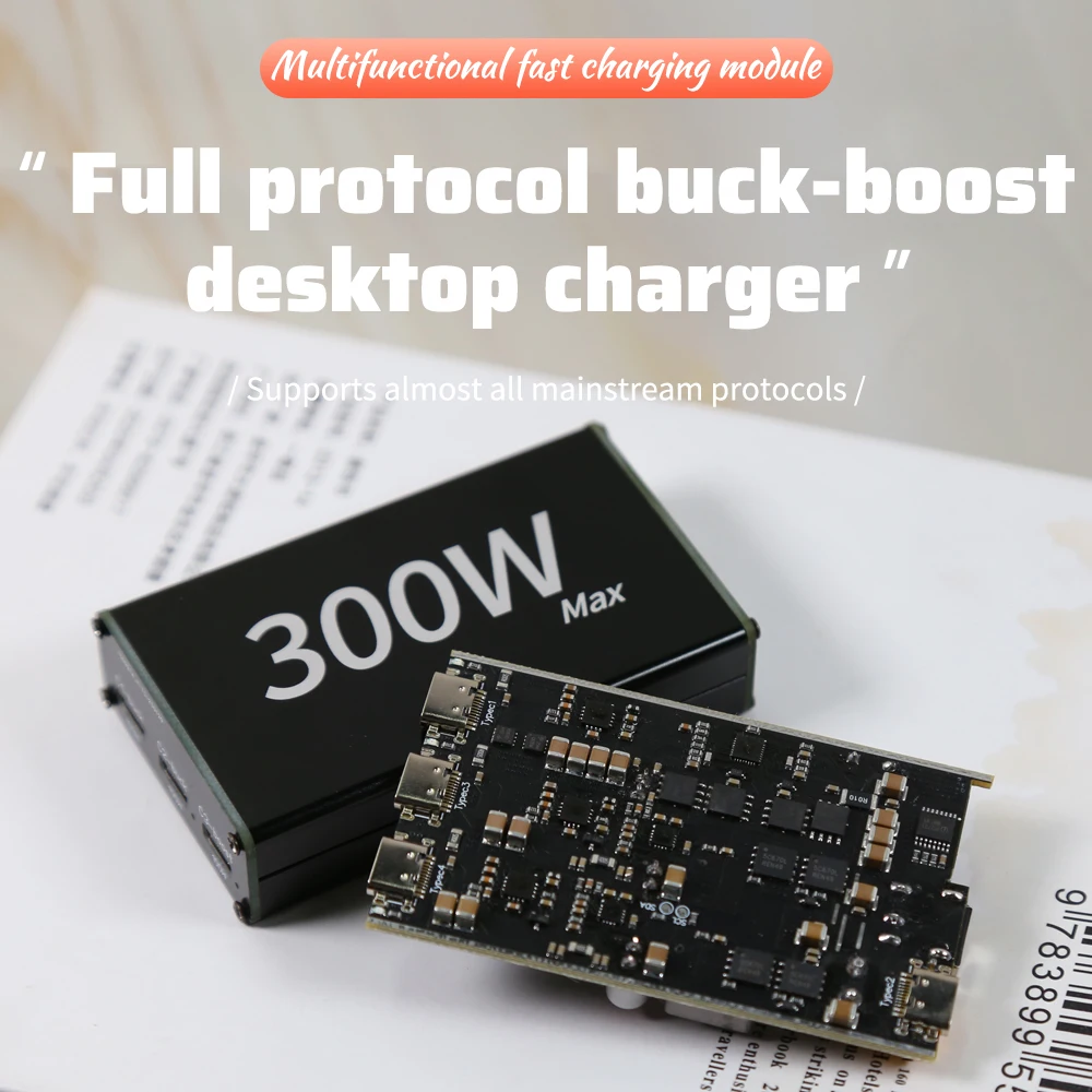 

300w fast charging desktop charger module car buck-boost 24V DC 55x25mm To USB Type-C PD100w Diverter Converter charge Laptop
