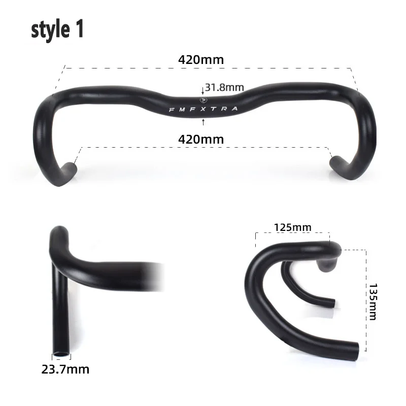 Manubrio In Carbonio Per Bici Gravel E Ciclocross - Svasato 400/420/440mm, 2 Anni Garanzia