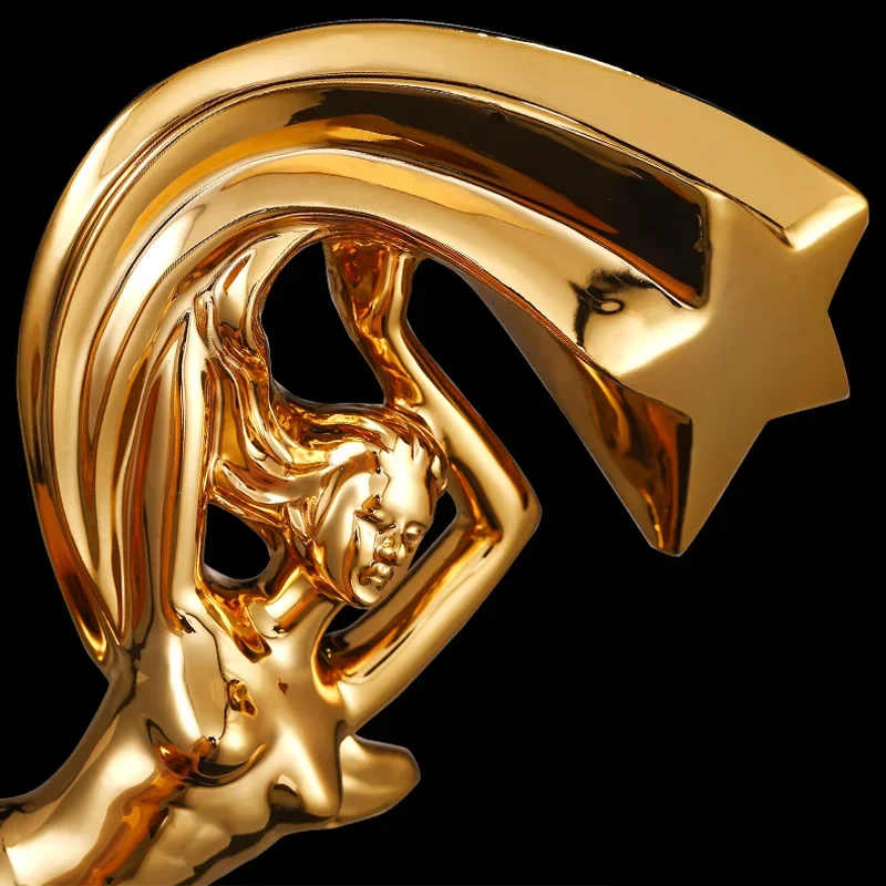 Customized Resin Trophy Custom Champion, Gold, Silver, Bronze, Five-Pointed Star, Thumbs up Creative High-end Honest Annual, 1Pc