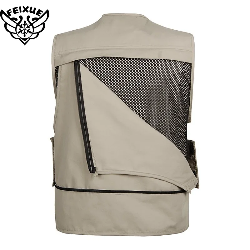 사진 야외 낚시 다기능 카메라 조끼 남자 여름 남성 의류 여러 포켓이있는 여행 조끼 민소매