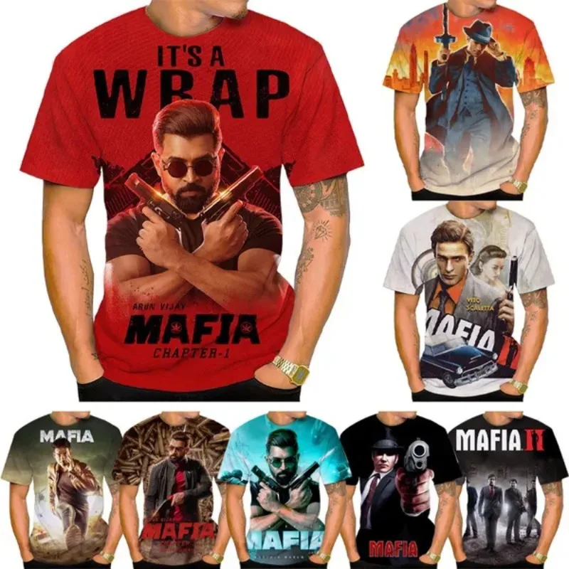 

Game Mafia 3D Men's Hip Hop Print T-shirt Casual Unisex Summer Fashion Round Neck Short Sleeve Shirt Top Cosplay Men's Clothing