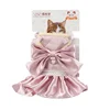 Luxury Cat Harness Dress Big Bows Design Cat Clothes Adjustable Pet Harness and Leash Set for Cats Small Dogs Yorkie Poodle 2