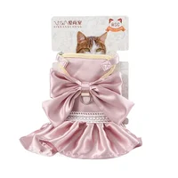 Luxury Cat Harness Dress Big Bows Design Cat Clothes Adjustable Pet Harness and Leash Set for Cats Small Dogs Yorkie Poodle 2