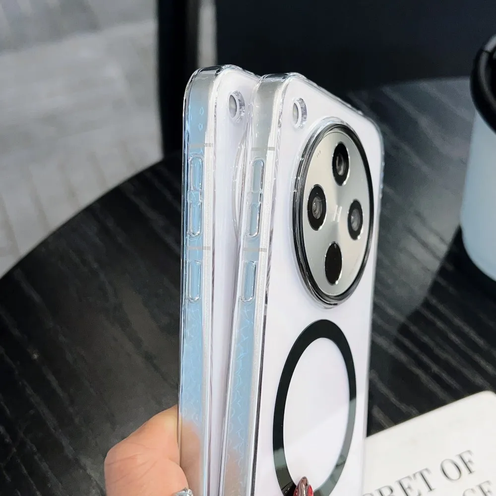 Transparent Magnetic Wireless Charging Protective Hard PC Phone Case