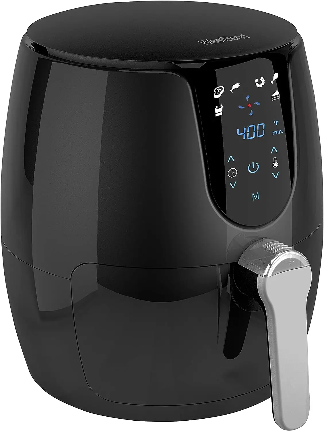 

Air Fryer with Digital Controls and 30-Min Timer, 6 Cooking Presets, Nonstick Coating, 3.7-Quart, Black