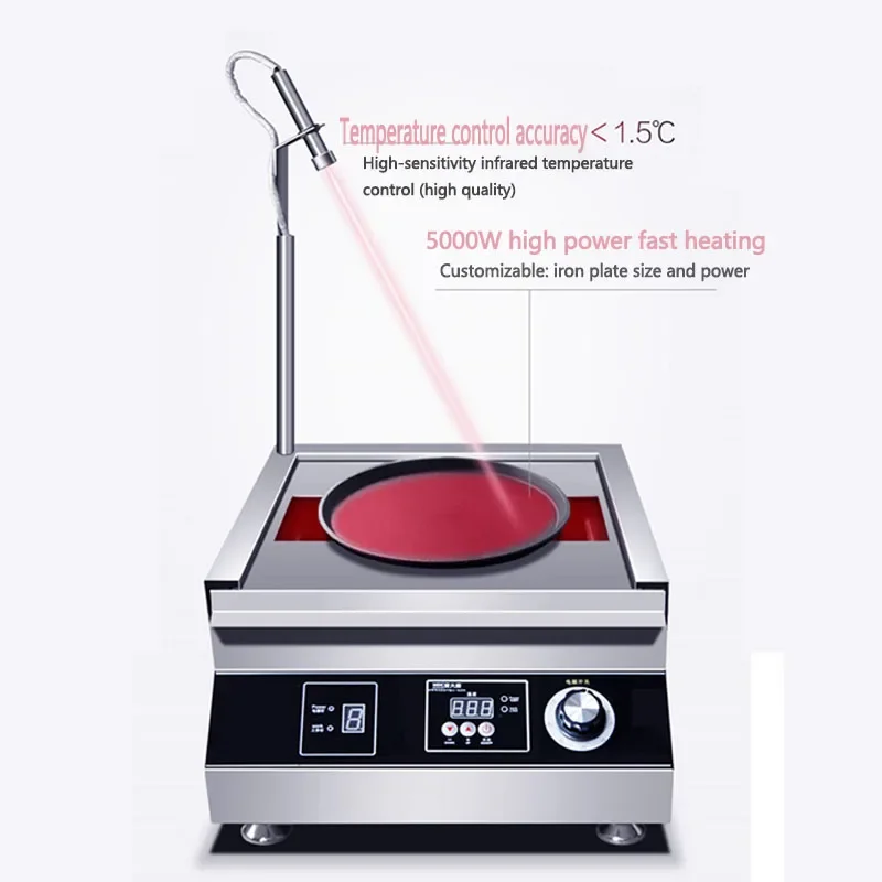 Electric Grill Barbecue Griddle Commercial Teppanyaki Equipment Stainless Steel Steak Grill Pan 5000W 2