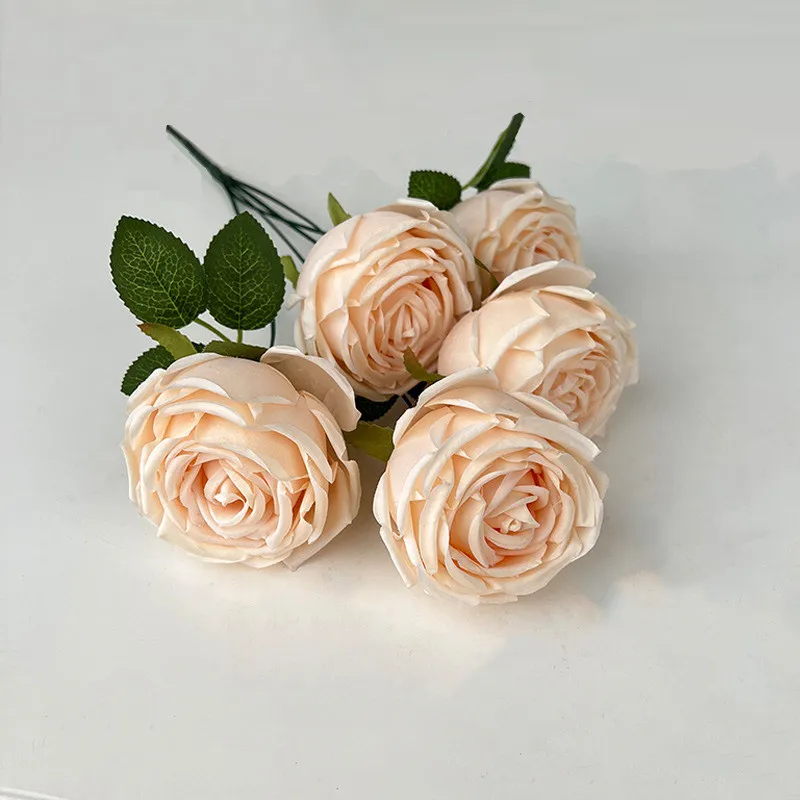 Elegant Artificial Rose Bouquet for Weddings and Home Decor - 5 Roses