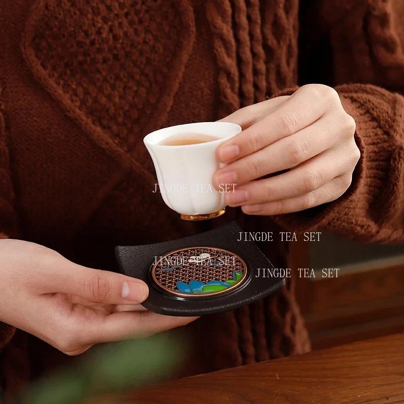 1pcs Chinese Traditional Tea Tray Insulation Cup Coaster Square Plastic Teacup Mat Household Teapot Tray Teaware Accessories