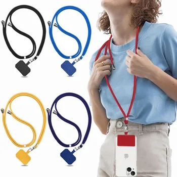Universal Phone Lanyard with Patch Adjustable Mobile Phone Hanging Rope Neck Straps Anti-lost Lanyards Cell Phone Accessories 1