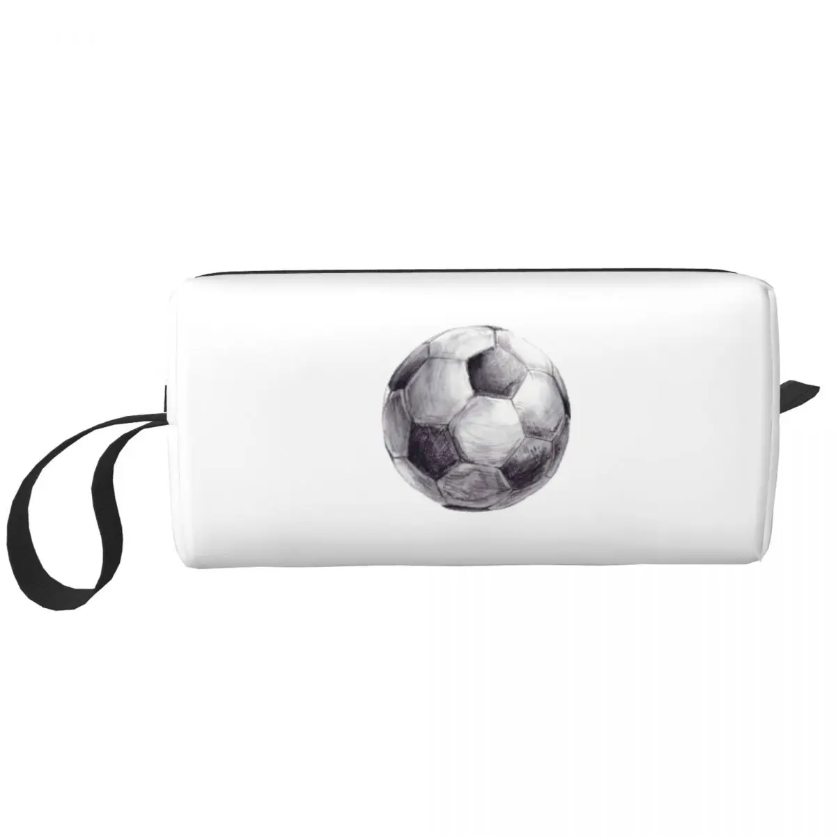 

Soccer Ball Football Sports Watercolor Makeup Bag Pouch Zipper Cosmetic Bag Travel Toiletry Bag Organizer Storage Bag for Women