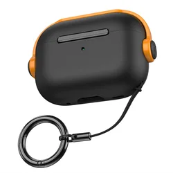 Universal Protective AirPods Case with Phone Holder - Airpods 1 2 nd (Black orange)