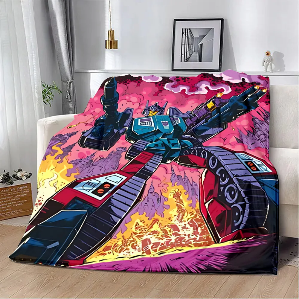 Anime Transformers G1 Car Robot Printed Blanket Picnic Blankets Warm Blanket Soft Comfortable Blanket Home Travel Birthday Gift 6