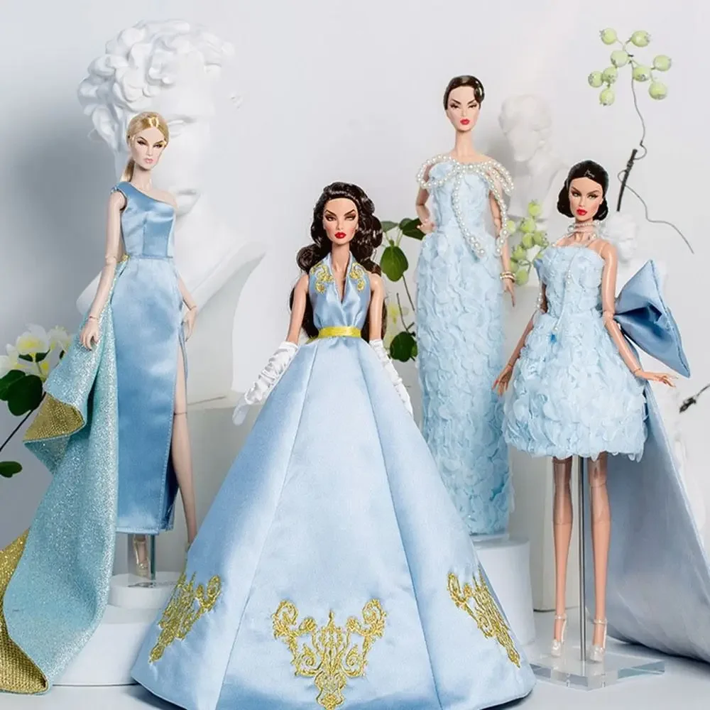 Blue Embroidery Doll Clothes Suit for 11.5 Inch Fashion Dolls