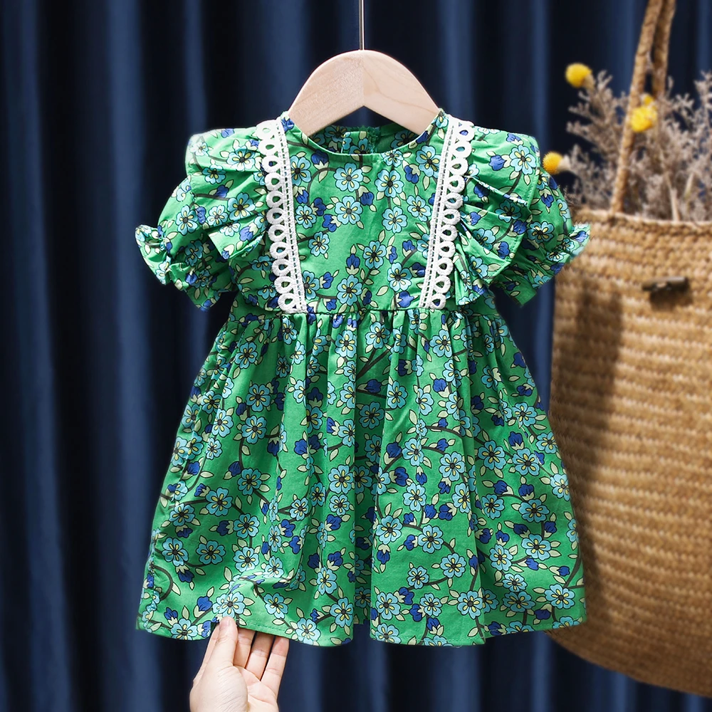 16years Toddler Girls Dress Summer Flower Print Sweet Cute Baby