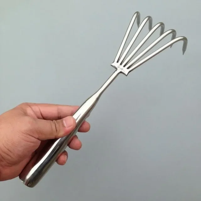 Claws Garden Hand Rake Stainless Steel Manual Small Leaf Rakes Integrated Gardening Tool Weeding Removal Puller Garden Yard 4