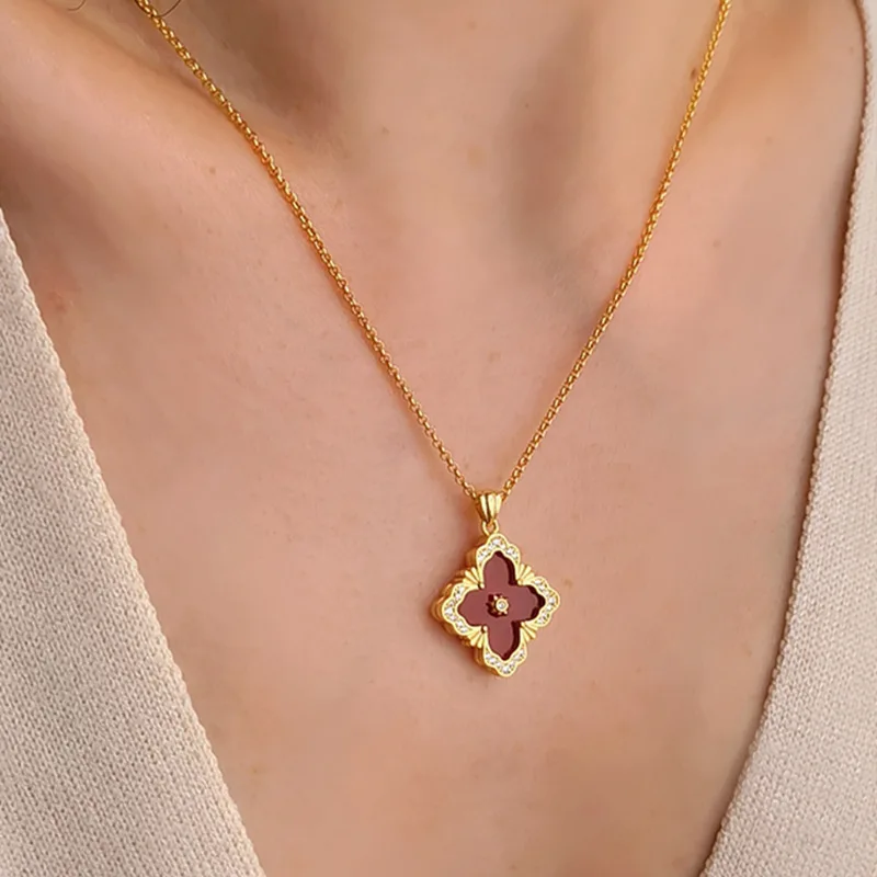 Carlida – collier de luxe avec pendentif trèfle à quatre feuilles pour femmes, couleur or, à la mode, bijoux de styliste, cadeau pour femmes