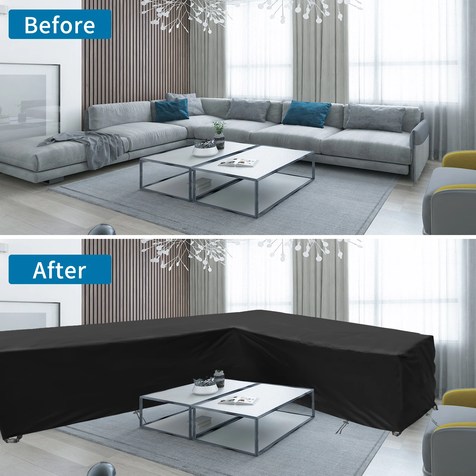 Home Terrace V Type Sofa Cover Outdoor Garden Terrace Waterproof Furniture Cover Waterproof Sofa Protector L Shape