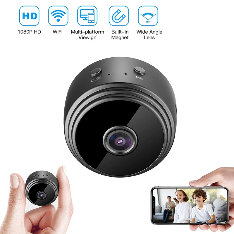 Wifi Mini Camera Wide-angle With Night Vision Wired Home Monitoring For Child Pet Mobile Web Camera For IOS/Android 1080P HD USB