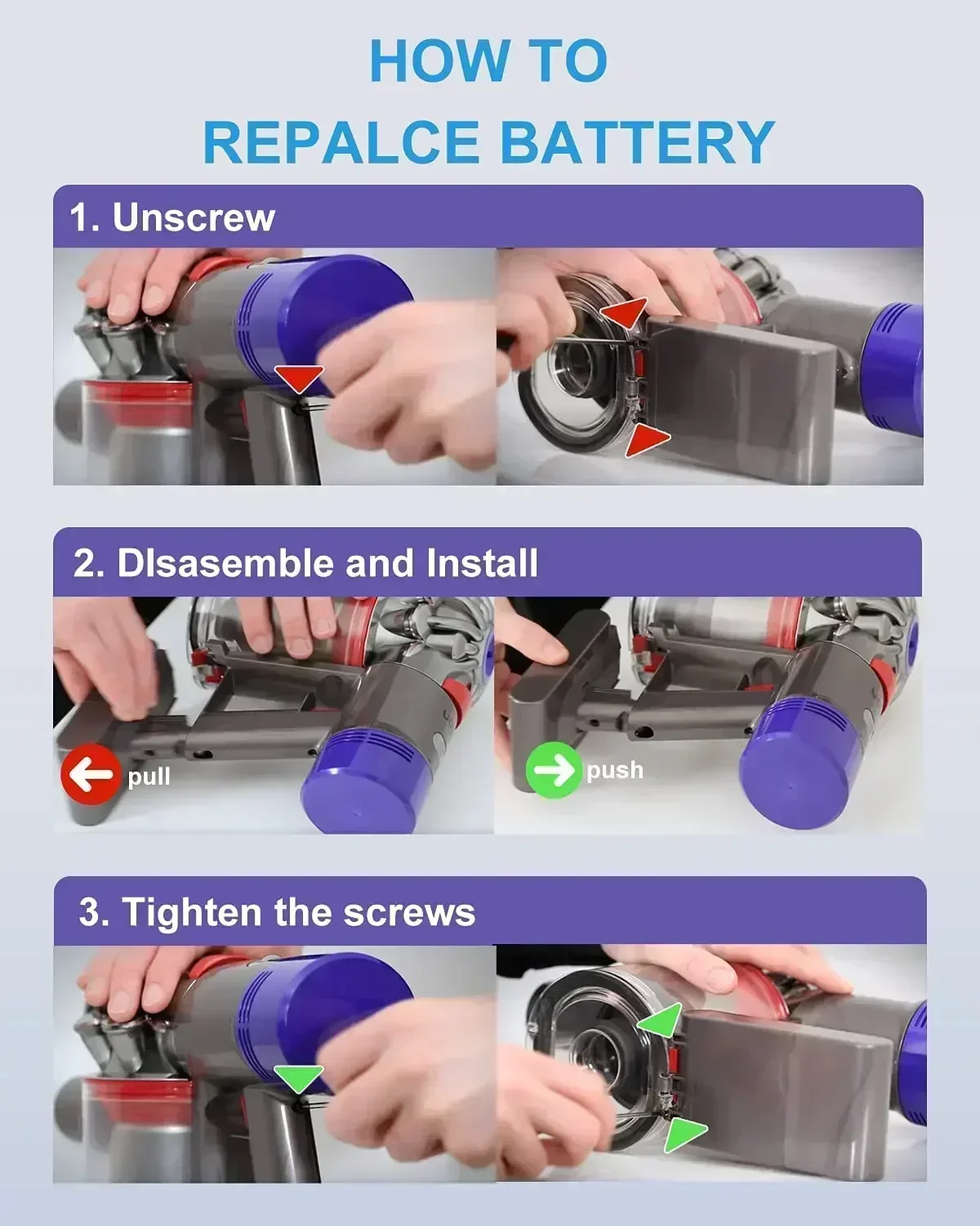 For Dyson V6 V7 V8 V10 Rechargeable Bateria SV10 SV11 SV12 DC59 DC62 Vacuum Cleaner Battery DC58 Battery for Sony Cell power tool battery rechargeable lithium batteries rechargeable nickel zinc batteries rechargeable nickel metal hydride batteries