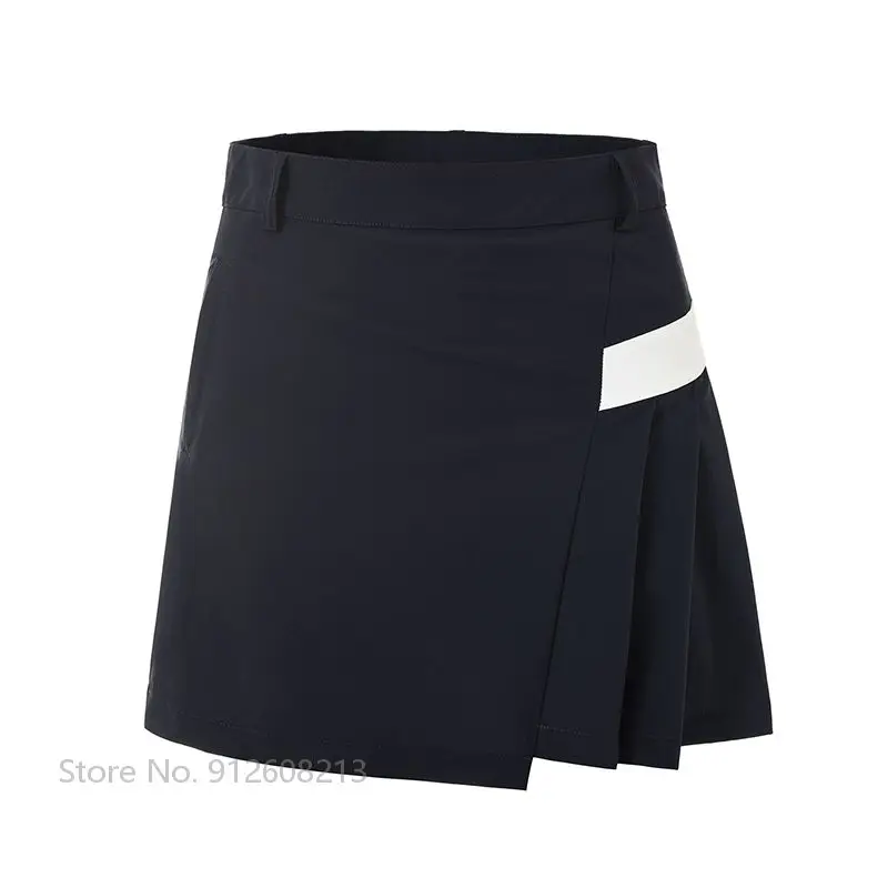Women Skirts Golf Shorts Women Anti-exposure Golf Mini Skirt Patchwork Golf Pleated Skirt Ladies High Waist Tennis A-lined Culottes Quick-dry Slim Skort