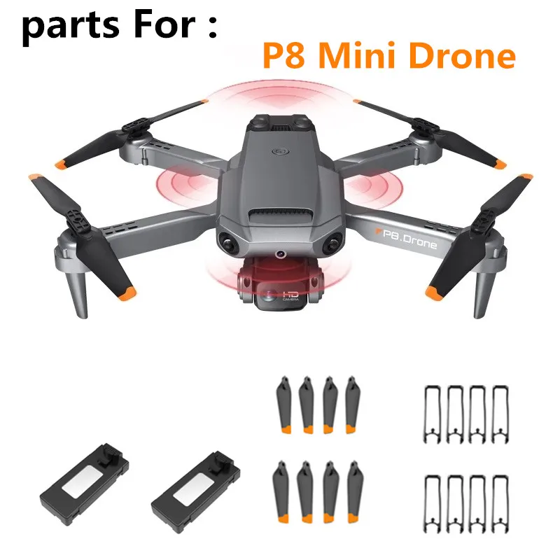 

Аккумулятор для мини-дрона P8, 3,7 в, 1800 мАч, лопасть пропеллера, запасные части для дрона P8, оригинальные аксессуары, 12-15 минут полета