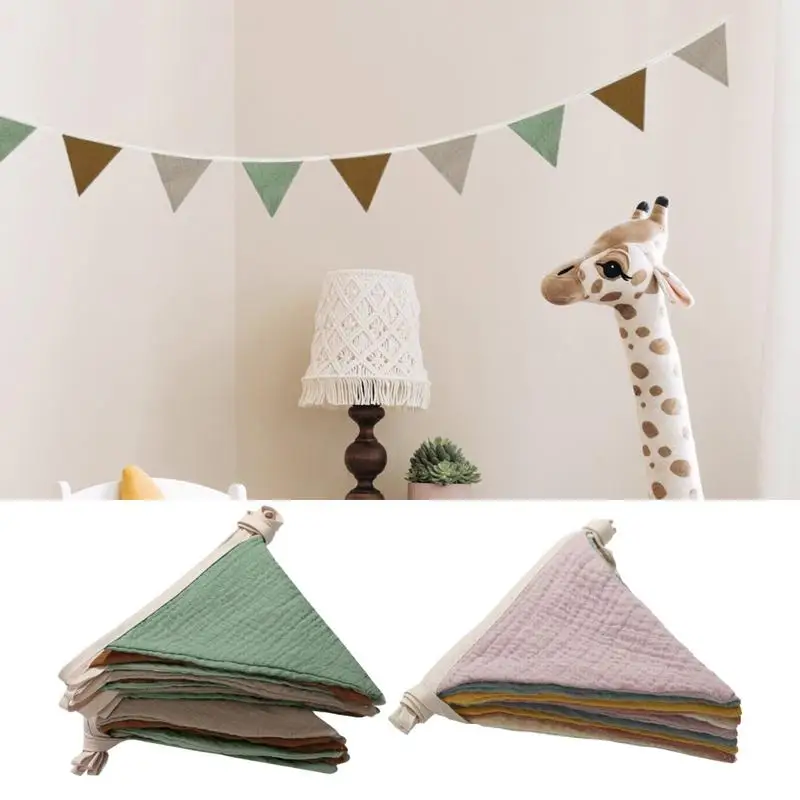 Guirlande Fanions Triangulaires En Coton Lavable - 2.6 M De Long - Décoration Chambre, Fêtes
