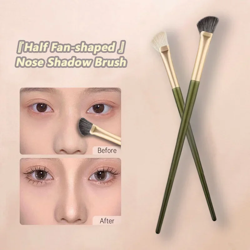 Makeup Brush Half Fan-shaped Nose Shadow Brush Portable Angled Nose Contouring Highlighter Powder Brush Slant Head Sickle Make Up Tools