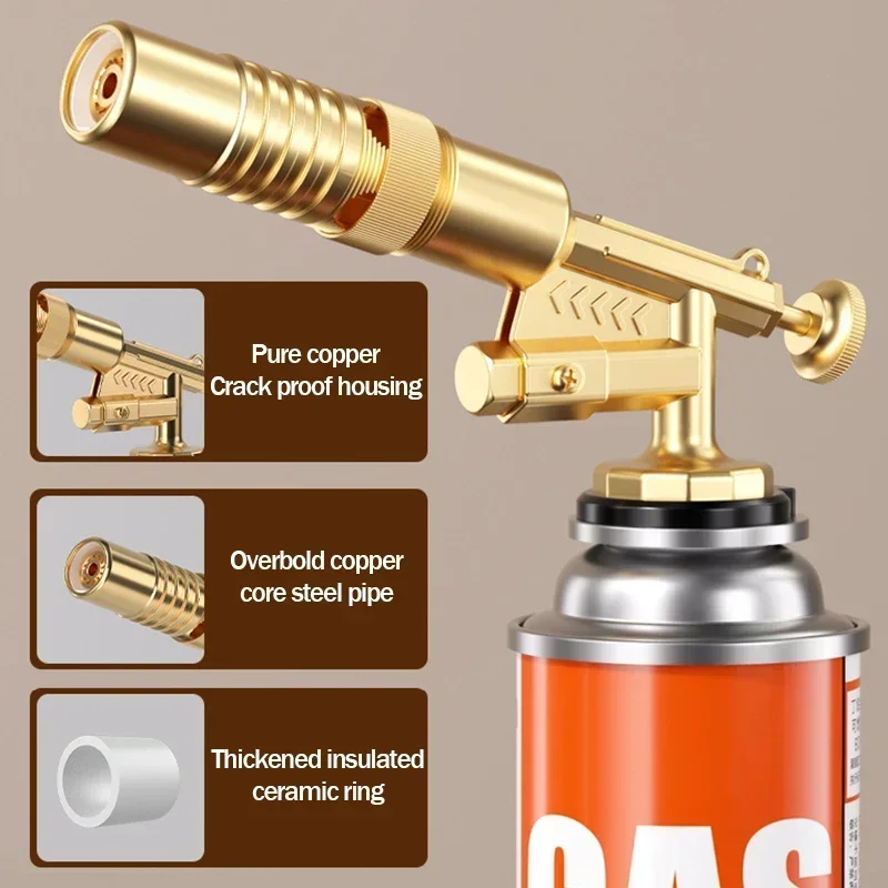 Description Picture 4 of item1PCS BBQ Welding Torch Gas Burner Flame Gun Blower Gas Torch Brazing Cooking Barbecue Auto Ignition Gun Kitchen Baking Tool
