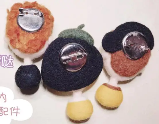 Cute doll avatar wool needlepoint kit wool felt needle felting brooch craft needlecraft DIY handmade