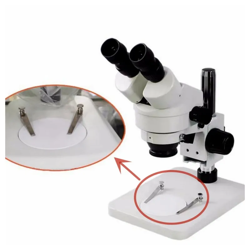 Microscope Stage Clip Specimen Slices Fix Presser Biological Stereo Microscope Accessory 2 PCS