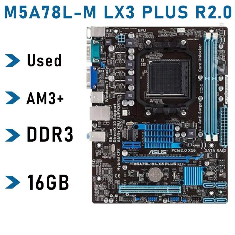 Разъем AM3 + Asus M5A78L-M LX3 PLUS материнская плата DDR3 16 ГБ VGA COM PCI-E 2 0 AMD FX Athlon II настольная 760G