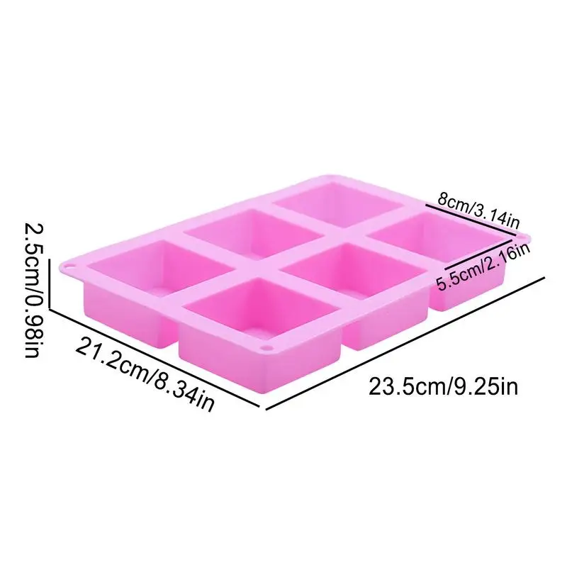 Rectangle Mold 6 Cavities Thickened Rice Krispies Treats Mold Non-stick Heat Resistant Cereal Bar Molds For Ganache For Oven