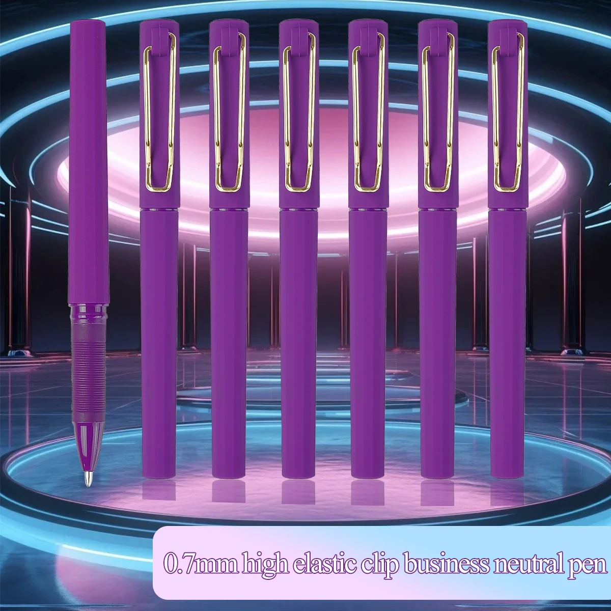 WQN-2/5/7PCS Purple Frosted Gel Pen, 0.7mm Nib, Smooth Writing High-Quality Purple Ink Suitable For Writing And Office Supplies