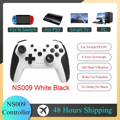 GAMINJA NS009 블루투스 게임 컨트롤러 무선 게임 패드 닌텐도 스위치 콘솔 PS3 PC 윈도우 7 10 듀얼 진동 조이스틱 7