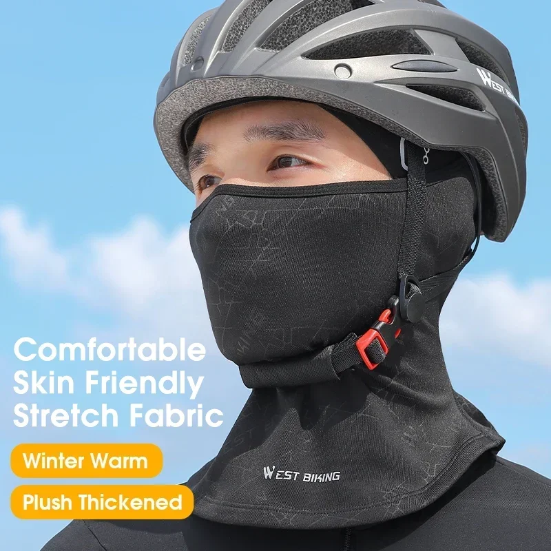 WEST BIKING Winter Fleece Balaclava Snowboard Cycling Full Face Cap For Men Windproof Warm Helmet Inner Cap Thermal Sport Gear
