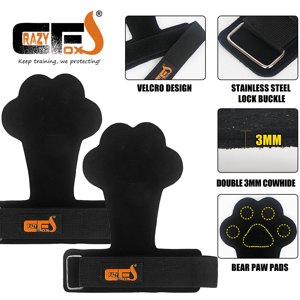 Hand Grips Cowhide Neoprene Padded Gymnastics Weightlifting Workout Gym Gloves Palm Protection for Kettlebell Pull Up Gymnastic