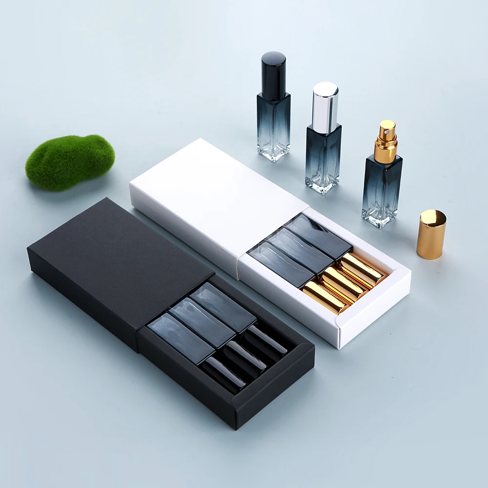 10 Ml Parfümflasche, 1 Schachtel Mit 3 Flaschen, Farbverlauf, Dicke Glasparfümflasche, Parfümzerstäuber, Exquisite Verpackungsbox, Geschenk_voghion.com