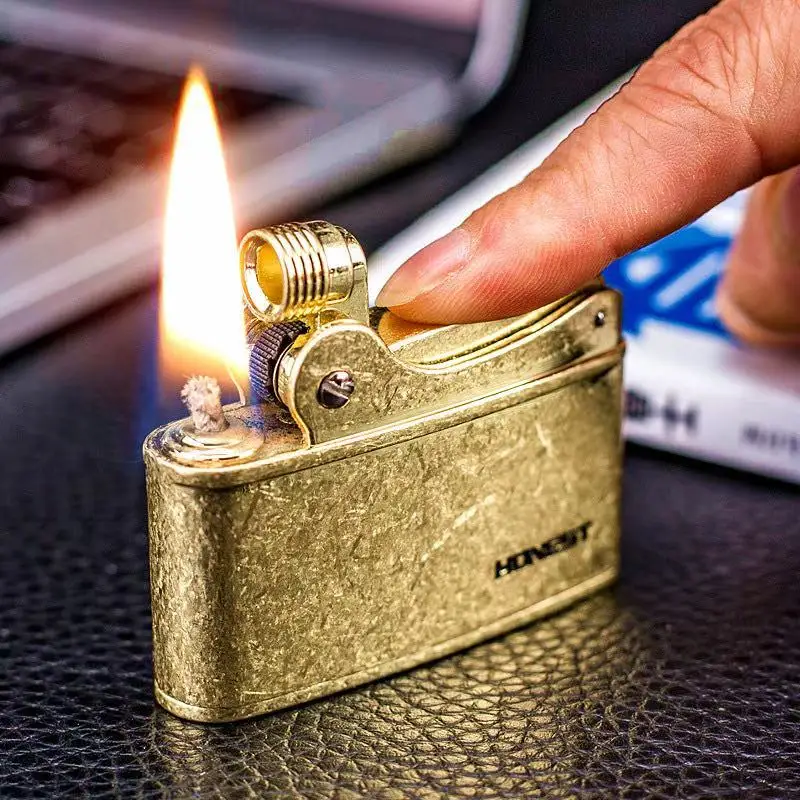 New Creative One Click Ejection Kerosene Lighter Windproof Retro Metal  Personalized Lighter Men's Smoking Gadget Gift - AliExpress