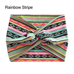 Luxurious Twisted Head Wraps for Women - Extra Large, Thick, and Stylish Hair Accessory (Rainbow Stripe)