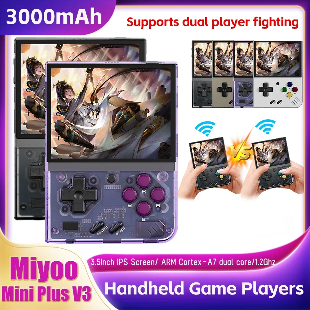 

MIYOO MINI + Plus Portable Game Console 3.5” OCA IPS HD Screen WIFI Handheld Game Console Open Source Linux System OnionOS