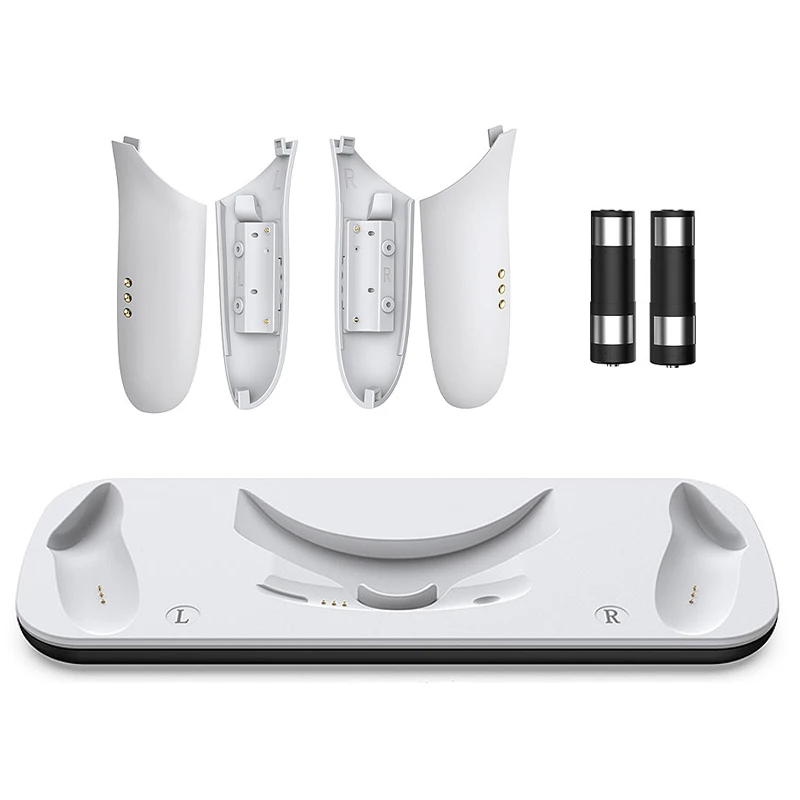 Base de carga para casco de VR con barra de luz LED, manijas para auriculares, estante de almacenamiento de agarre, accesorios de VR para Meta Quest 3