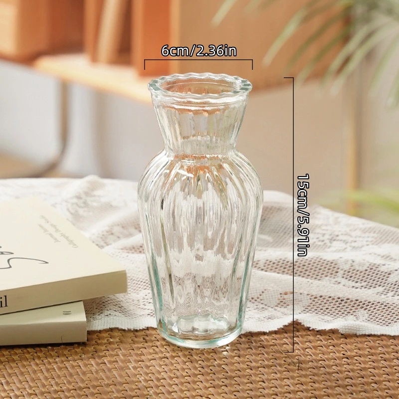 مزهرية زجاجية منحوتة يدويًا - زارع مائي للديكور ال...