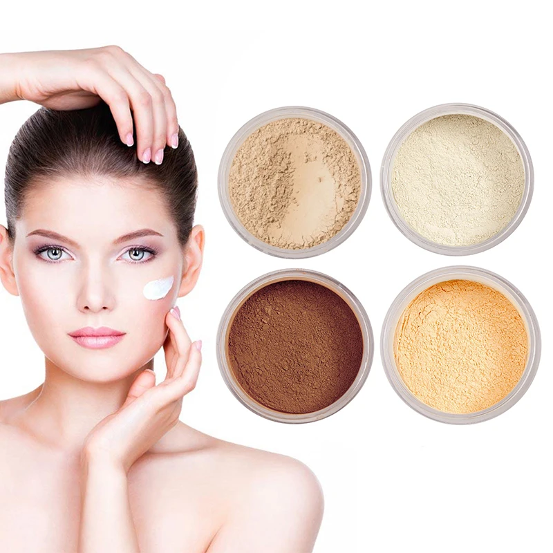 PHOERA 4 Color Matte Oil Control Loose Face Powder Facial Whitening Brighten Skin Concealer Repair Makeup