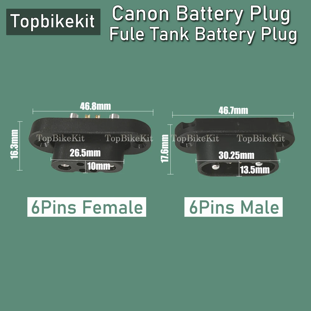 Ebike Shanshan Canon Battery 6pins Power Plug Connector/ Ebike Battery 6pins Plug connector Male/Female for Fule Tank ebike battery holder