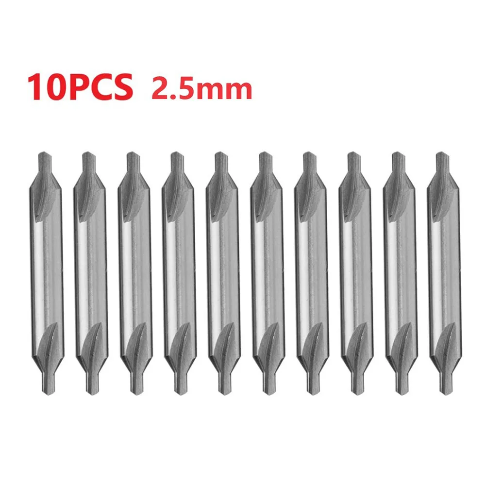 

10pcs 60 Degree HSS Center Drill Bit Set 2.5mm Countersink Drill Bit TiN Coated Combined Center Drills For Metal