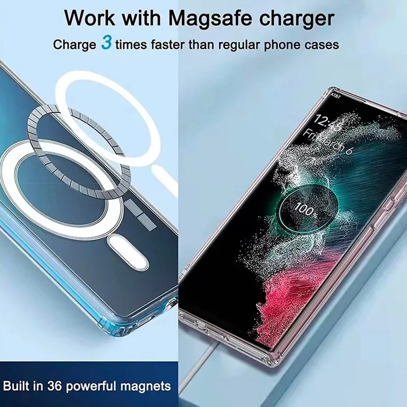 Magnetic Wireless Charging Back Cover Case - Premium Protection