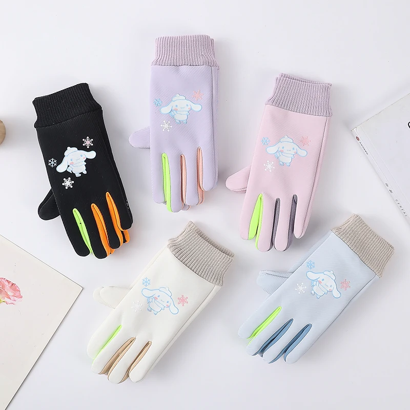 5-10 Years Children's Winter Gloves Skin-Feel  Warmed Lined Mittens Kids Boys Girls Cute Cartoon Outdoor No-Slip Riding Gloves 3