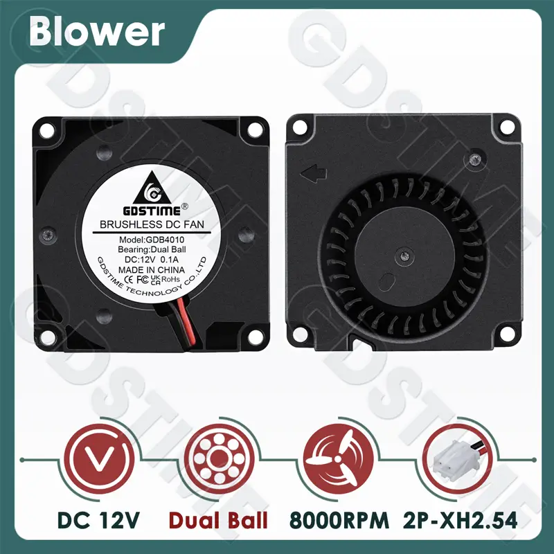 Gdstime 4010 Fan 24V 12V 5V 40MM*10MM DC Brushless Blower Fan 40MM Radial Fan 4CM Turbo Radiator for 3D Printer Accessories Part image 11