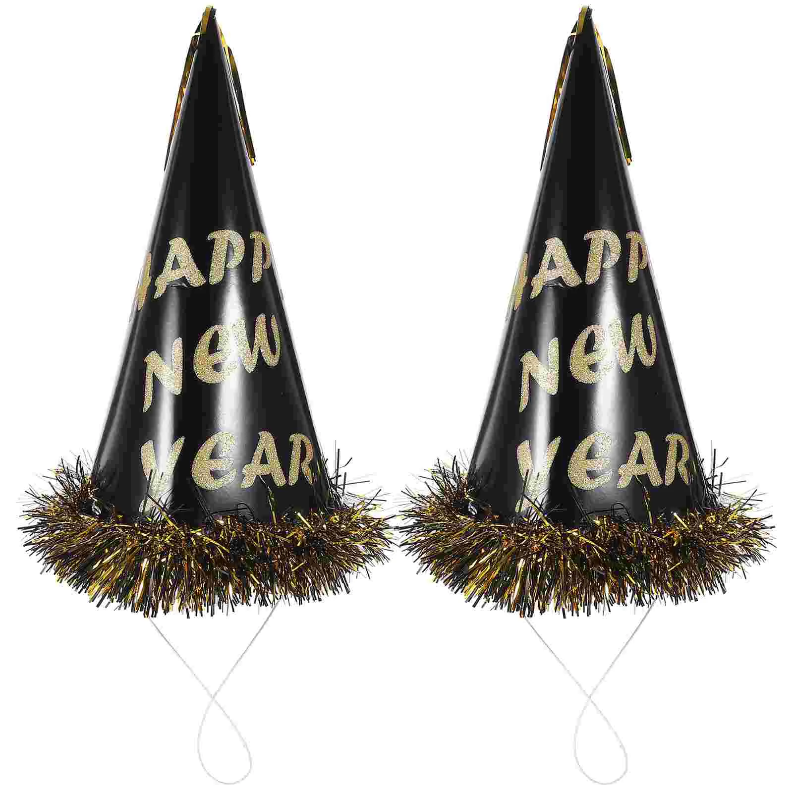 

2 Pcs New Year Party Paper Hats Cone Years Eve Supplies 2024 Happy for Adults Decor